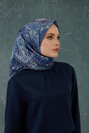 روسری سرمه ای پنبه پلی استر İpekhan - کد 897984876