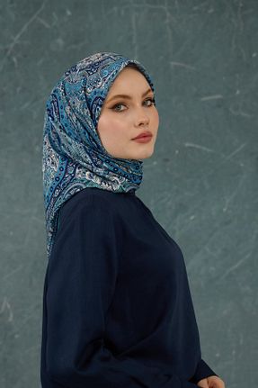 روسری آبی پنبه پلی استر İpekhan - کد 897984859