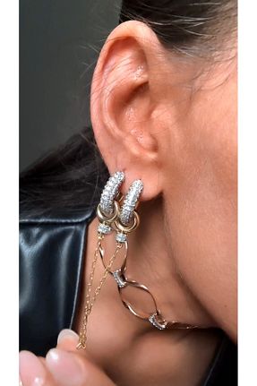 گوشواره استیل (فولاد) زرد روکش طلا neslyaccessories - کد 895248141