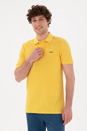 پولوشرت زرد مردانه %100 پنبه U.S. Polo Assn. - کد 830572485