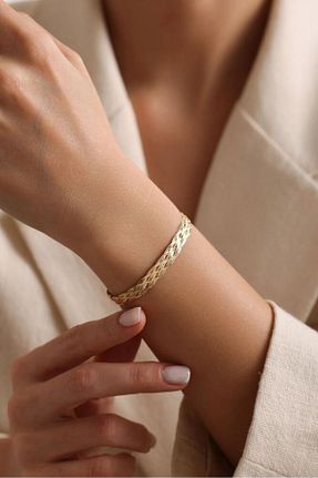 دستبند طلا طلائی زنانه 14 عیار Sembol Gold - کد 898615547