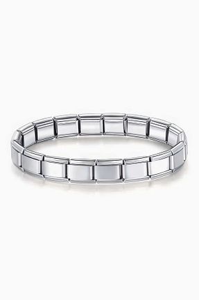 دستبند استیل (فولاد) طوسی زنانه استیل (فولاد) MAZEN - کد 840710778