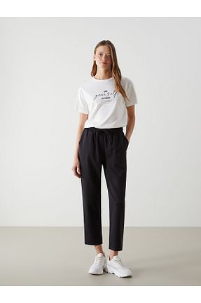 شلوار پارچه ای سبز زنانه فاق نرمال LC Waikiki - کد 924503656