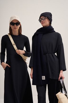 شال گردن سرمه ای زنانه Selanik ebu prive - کد 898056851