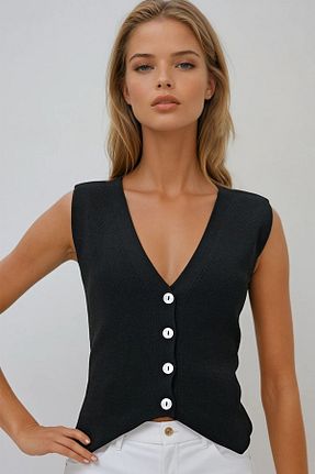 جلیقه مشکی زنانه رگولار VAGGON - کد 898067409
