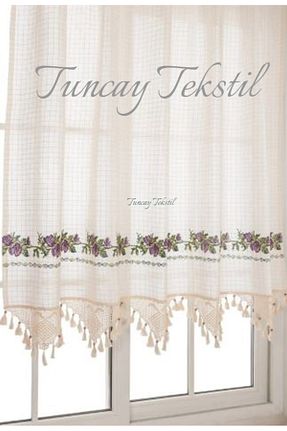 پرده زمینه بنفش کتان TUNCAY TEKSTİL - کد 69394288