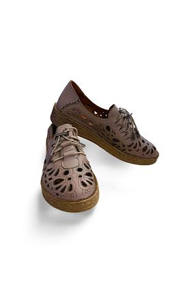 کفش کژوال قهوه ای زنانه چرم خالص KayaShoes - کد 898628370
