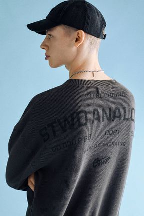 پلیور قهوه ای مردانه چاپی Pull & Bear - کد 895660352