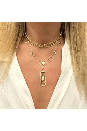 گردنبند نقره طلائی زنانه 925 عیار BUDATAKI GÜMÜŞ - کد 898081790