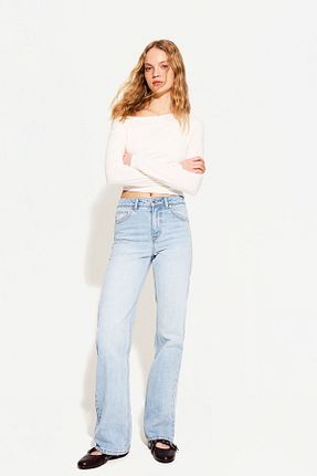 شلوار جین آبی زنانه رگولار Bershka - کد 897944337