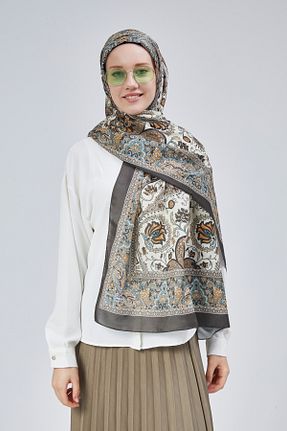 شال خاکی زنانه پنبه پلی استر Chic Woman Denim - کد 898087479