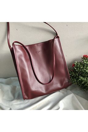 کیف دوشی زرشکی زنانه چرم مصنوعی Zenjefil - کد 789475419