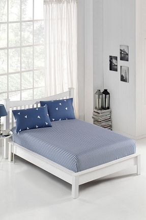 ست ملحفه تکنفره آبی کش دار Eponj Home - کد 94391979