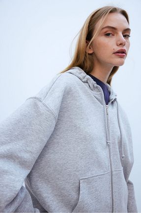 سوئیشرت طوسی زنانه ساده H&M - کد 898394535