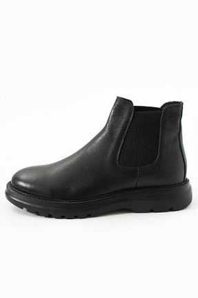 بوت / نیم بوت مشکی مردانه چرم خالص Güvener - کد 898112546