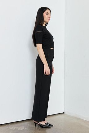شلوار مشکی زنانه مخلوط پلی استر Qutu Butik - کد 710966208
