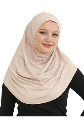 روسری بژ پنبه ای FLORA TEKSTİL - کد 898115926