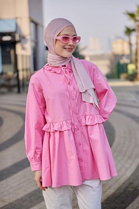 پیراهن حجاب صورتی زنانه رگولار LOCCO - کد 897221962