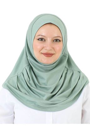 روسری فیروزه ای پنبه ای FLORA TEKSTİL - کد 898120209