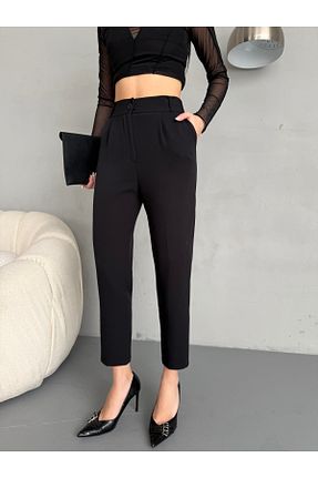 شلوار پارچه ای مشکی زنانه فاق بلند alanora - کد 897942966