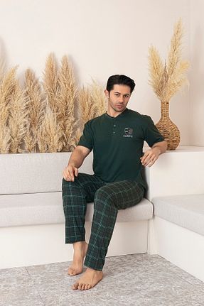 ست لباس راحتی خاکی مردانه پنبه پلی استر Sude HOMEWEAR - کد 898102488