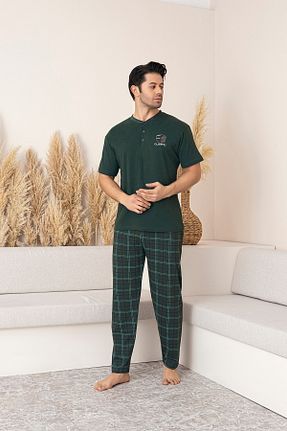 ست لباس راحتی خاکی مردانه پنبه پلی استر Sude HOMEWEAR - کد 898102488