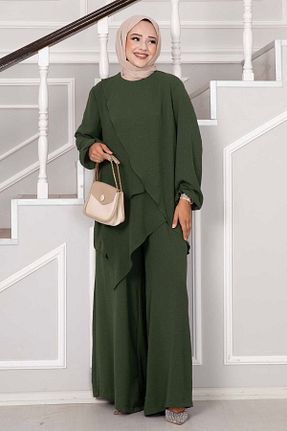 ست بالاتنه و پائین تنه خاکی زنانه بافت EBRUTESETTÜR - کد 898121395