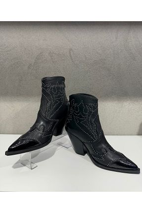 بوت / نیم بوت مشکی زنانه چرم خالص S