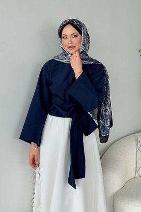پیراهن حجاب سرمه ای زنانه 3/4 Boy HAZA MODA - کد 898140866