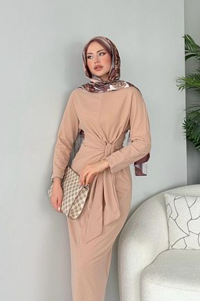 لباس حجاب بژ زنانه رگولار HAZA MODA - کد 898153363