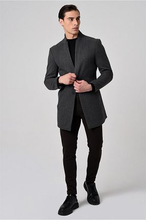 پالتو پشمی طوسی مردانه اسلیم Antioch - کد 683995723