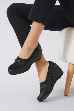 کفش پاشنه بلند پر مشکی زنانه پاشنه متوسط (5-9 سانتی متر) Moda Pie - کد 898160366