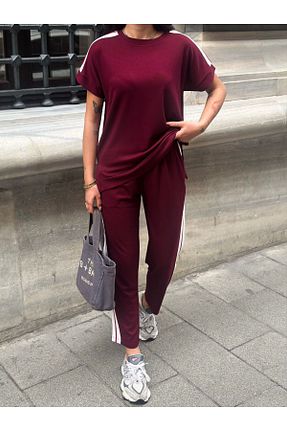 ست کرمکن اسپرت زرشکی زنانه پنبه ای 02Lady Fashion - کد 898808104