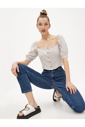 بلوز نباتی زنانه ساده Koton - کد 88823977