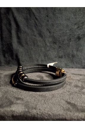 دستبند استیل (فولاد) مشکی مردانه Loyal - کد 898161004