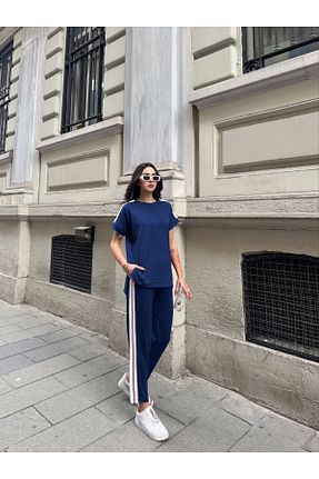 ست کرمکن اسپرت سرمه ای زنانه پنبه ای 02Lady Fashion - کد 899485488