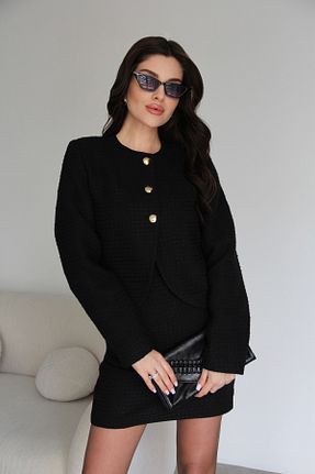 ست بالاتنه و پائین تنه مشکی زنانه بافتنی Julidress - کد 898163870
