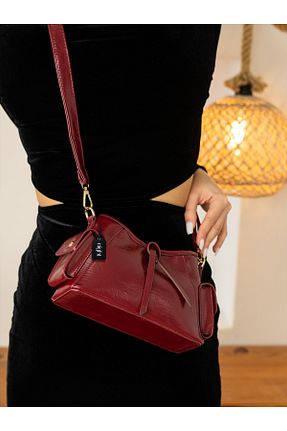کیف دوشی زرشکی زنانه چرم مصنوعی Night - کد 897269725
