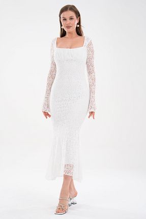 لباس سفید زنانه بافتنی bayansepeti - کد 901293834