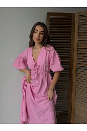 لباس صورتی زنانه بافتنی Lusin - کد 898164956