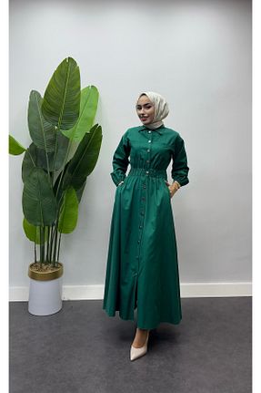 لباس حجاب سبز زنانه 3/4 Boy ışık tesettur - کد 898170250