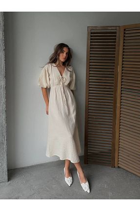 لباس بژ زنانه بافتنی Lusin - کد 898171922