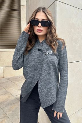 کت طوسی زنانه رگولار New Laviva - کد 772458162