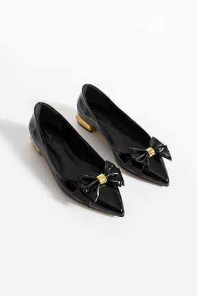 بابت مشکی زنانه چرم لاکی Güllü Shoes - کد 898185179