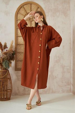 تونیک حجاب نارنجی زنانه پنبه ای Pasaklı Giyim - کد 825441507