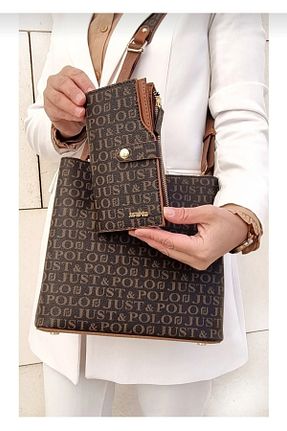 کیف دوشی قهوه ای زنانه چرم مصنوعی Just Polo - کد 137167775