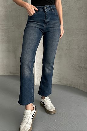 شلوار جین سرمه ای زنانه پاچه لوله تفنگی macharel jeans - کد 898205486