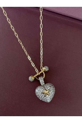 گردنبند استیل ( فولاد ) طلائی h&b design jewel - کد 898205521