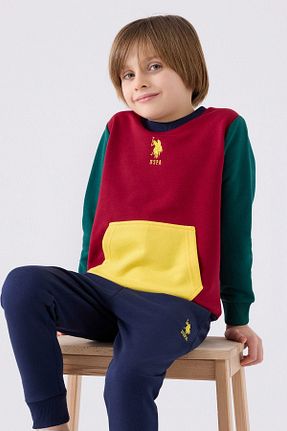 ست گرمکن زرشکی بچه گانه پنبه ای U.S. Polo Assn. - کد 856282586
