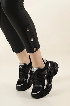 کفش اسنیکر مشکی زنانه بند دار AlbiShoes - کد 898208031